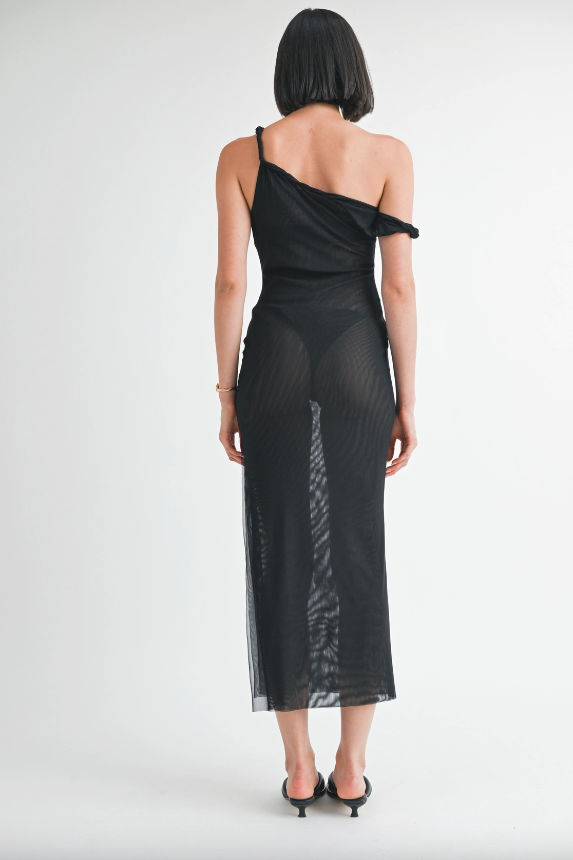Alexi Asymmetrical Mesh Maxi Dress