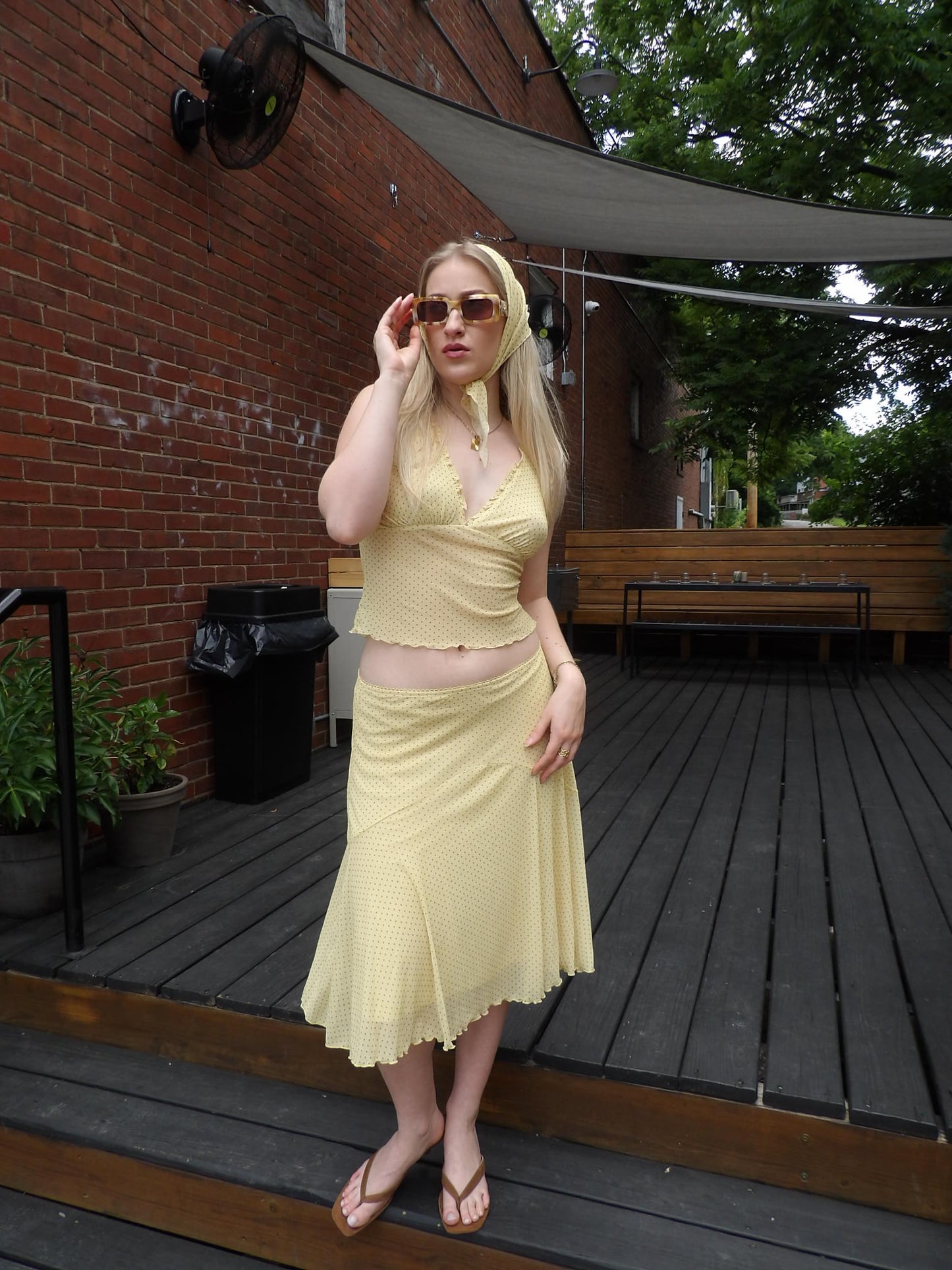 Riah Polka Dot Midi Skirt