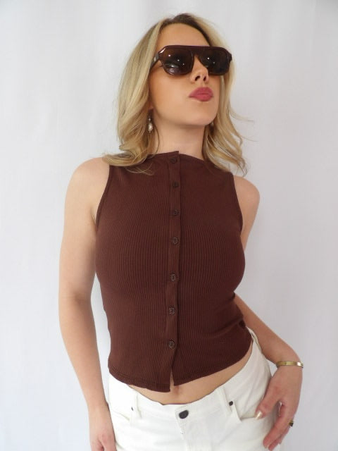 Beau Button Up Tank Top