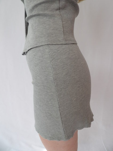Aimee Ribbed Skirt Gray