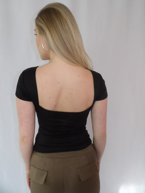 Colette High Neck Top Black