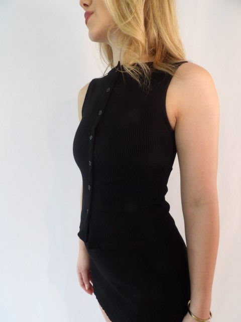 Beau Button Up Top Black