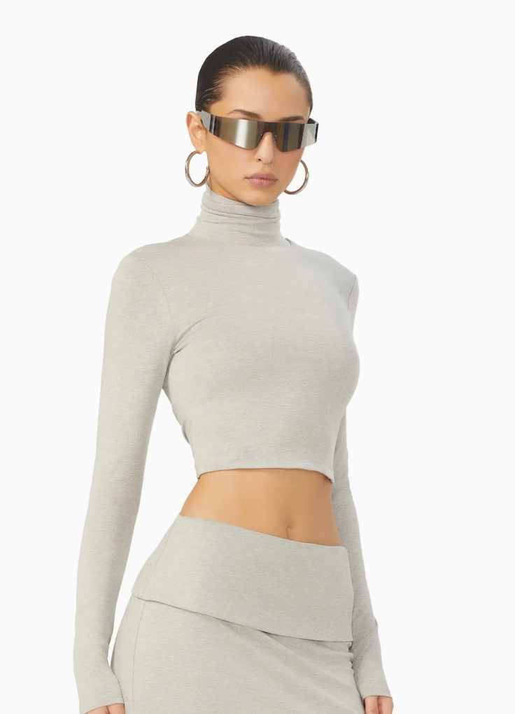 Eva Cropped Turtleneck Top