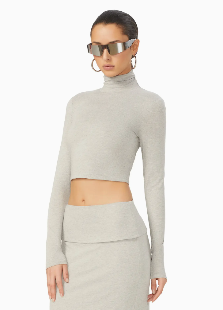Eva Cropped Turtleneck Top