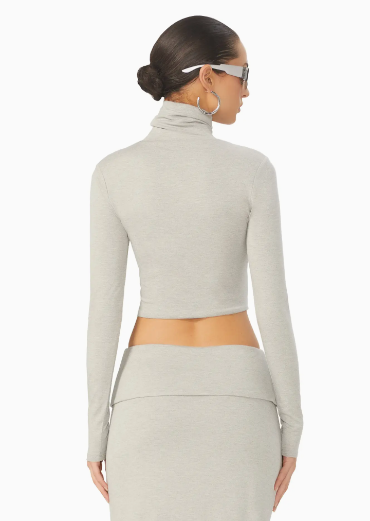 Eva Cropped Turtleneck Top