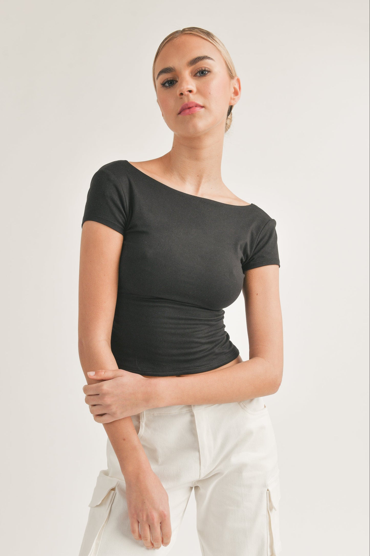 Colette High Neck Top Black