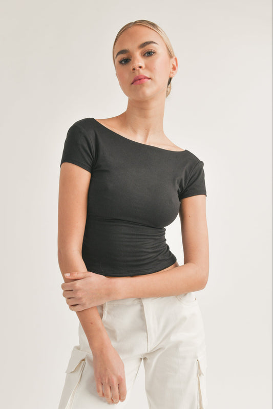 Colette High Neck Top Black