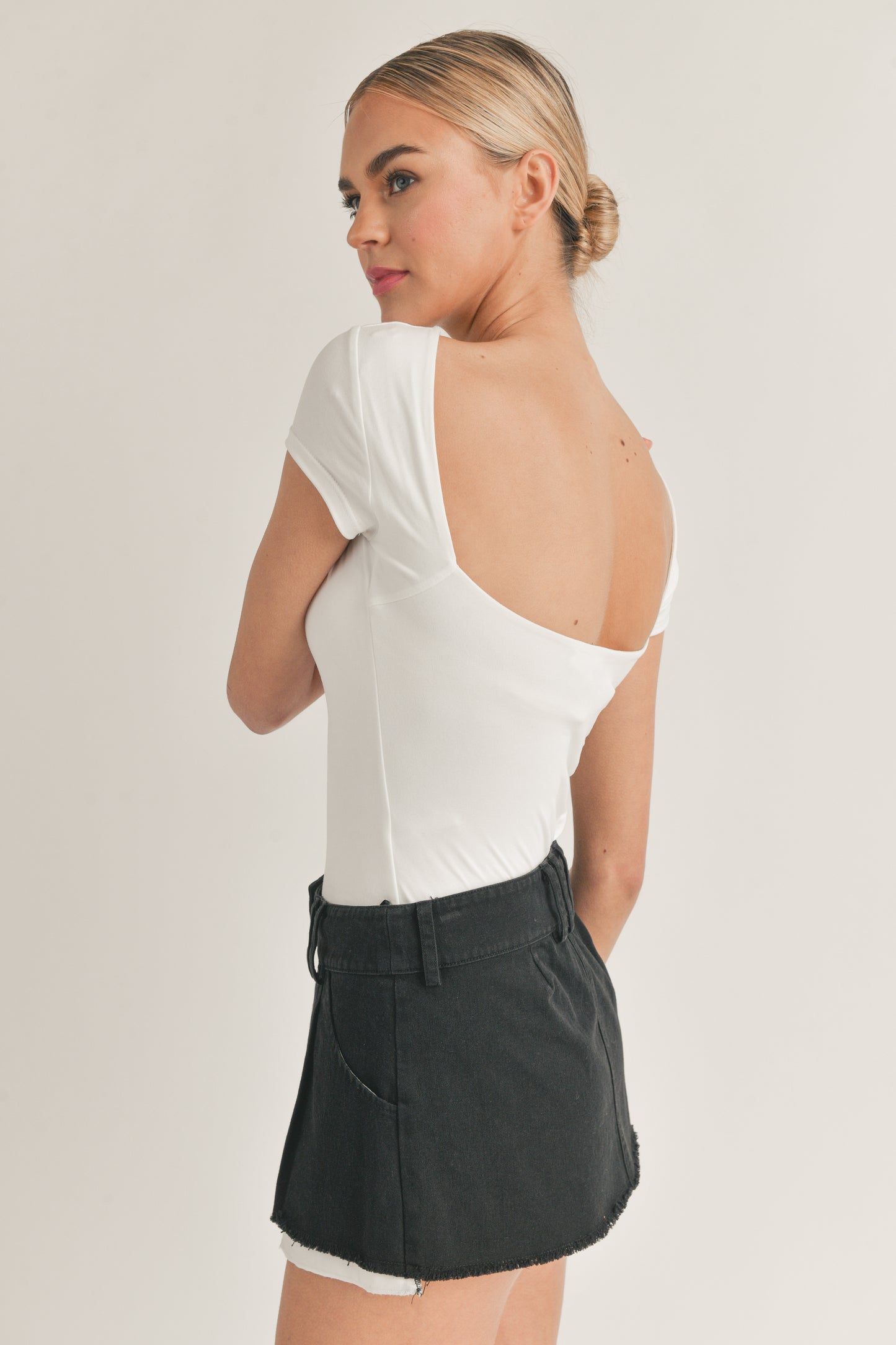 Colette High Neck Top White