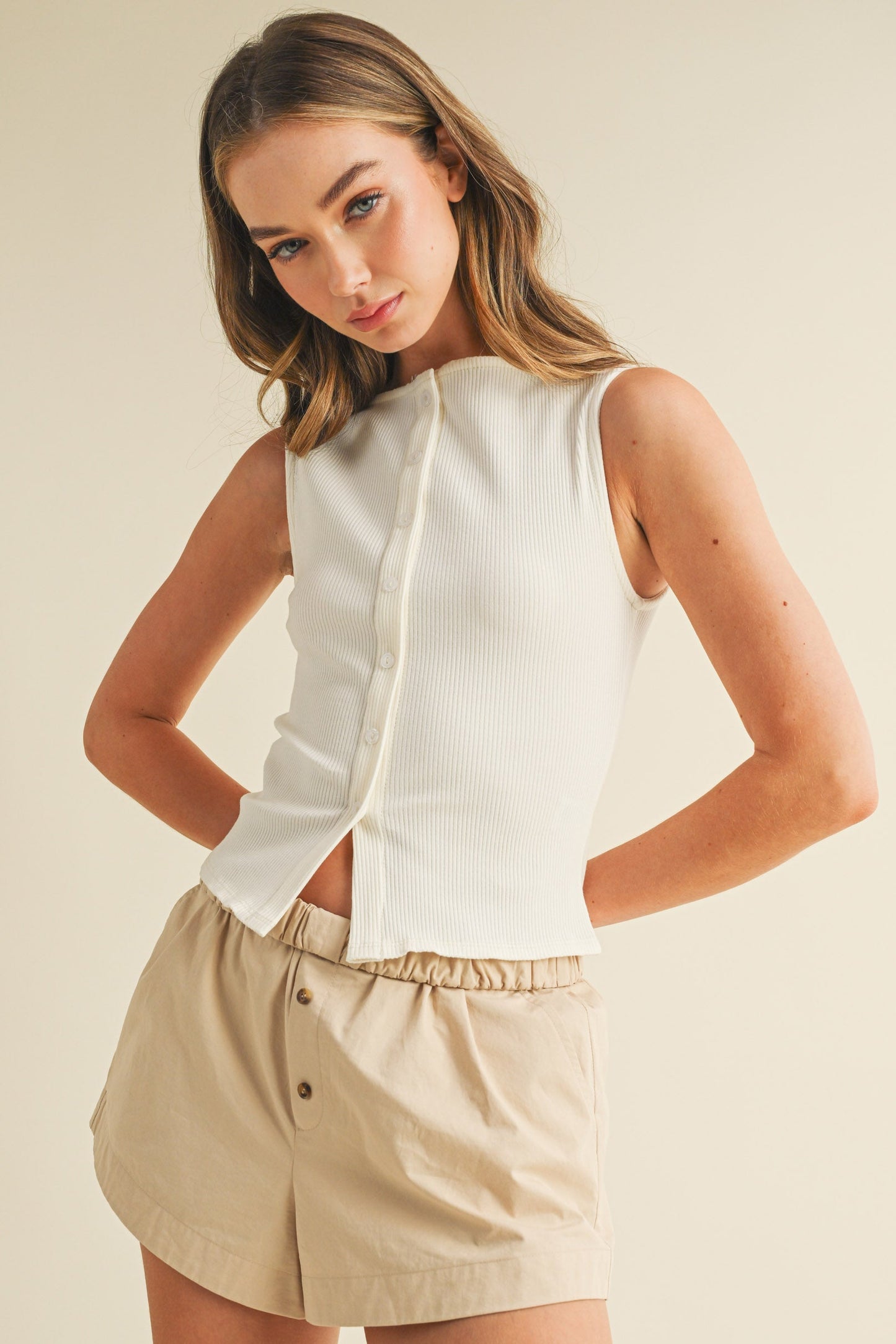 Beau Button-up top Ivory